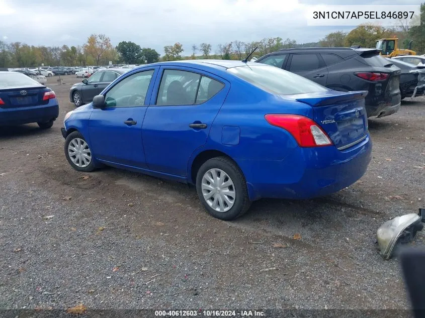 2014 Nissan Versa 1.6 S+ VIN: 3N1CN7AP5EL846897 Lot: 40612603