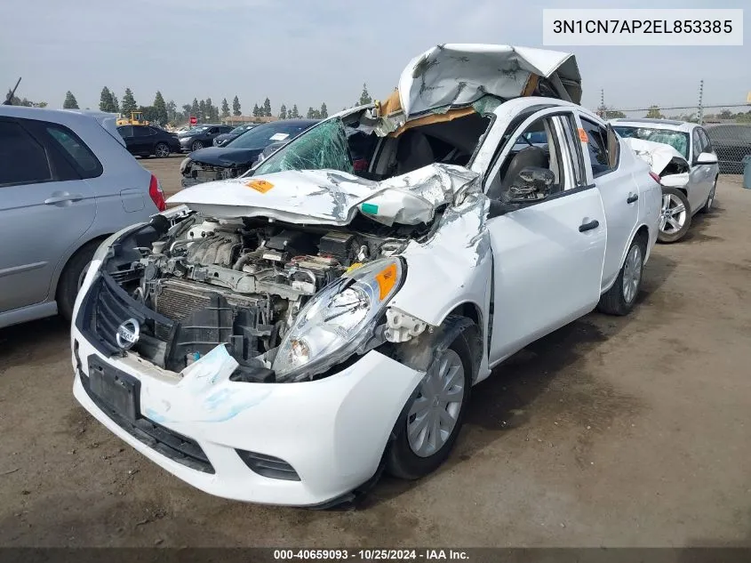 3N1CN7AP2EL853385 2014 Nissan Versa 1.6 S