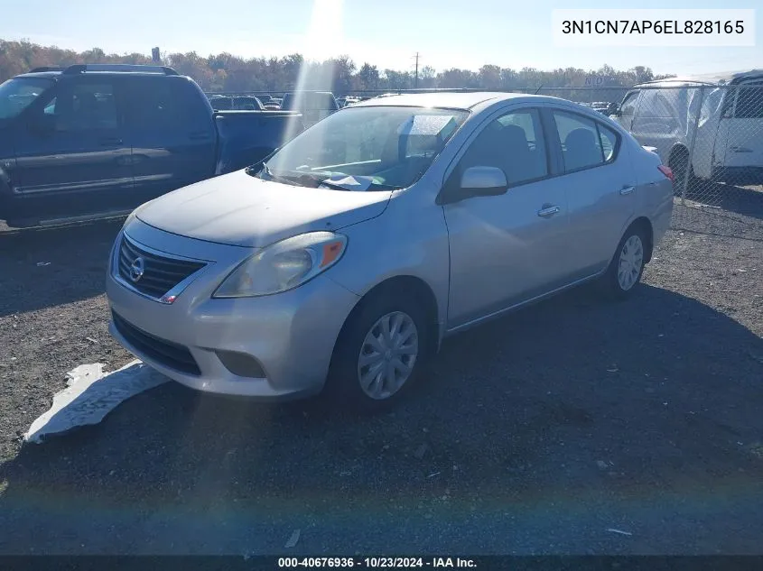 2014 Nissan Versa 1.6 Sv VIN: 3N1CN7AP6EL828165 Lot: 40676936