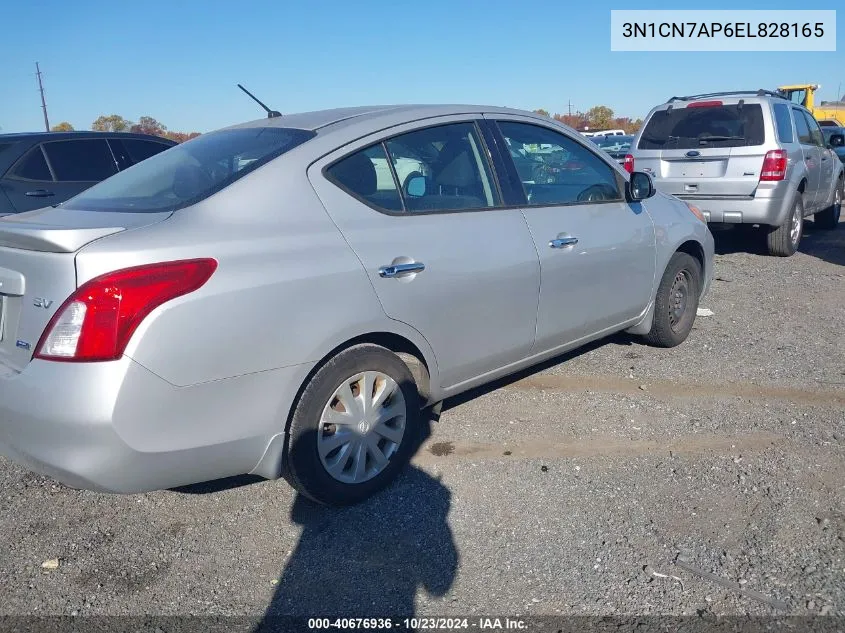 2014 Nissan Versa 1.6 Sv VIN: 3N1CN7AP6EL828165 Lot: 40676936