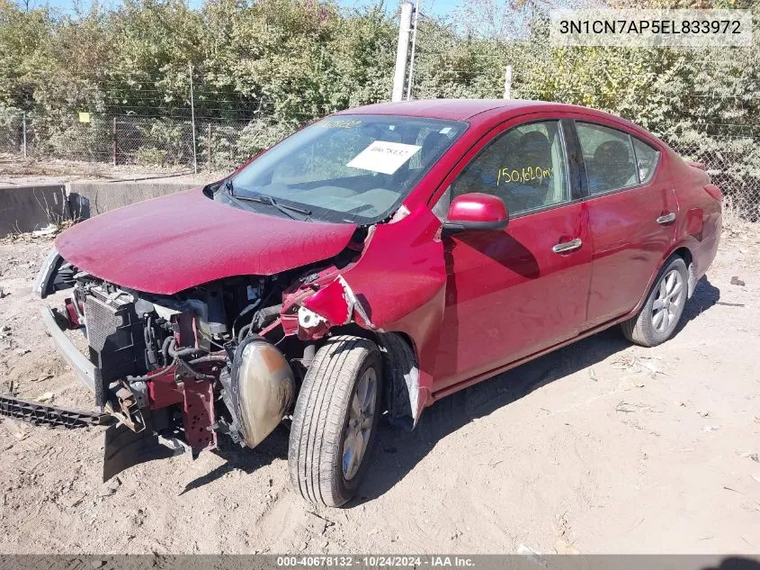 3N1CN7AP5EL833972 2014 Nissan Versa S/S Plus/Sv/Sl