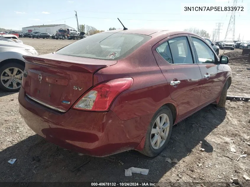 3N1CN7AP5EL833972 2014 Nissan Versa S/S Plus/Sv/Sl