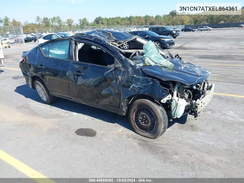 3N1CN7ATXEL864361 2014 Nissan Versa 1.6 S+