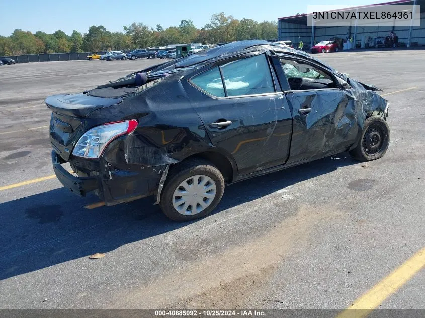 3N1CN7ATXEL864361 2014 Nissan Versa 1.6 S+