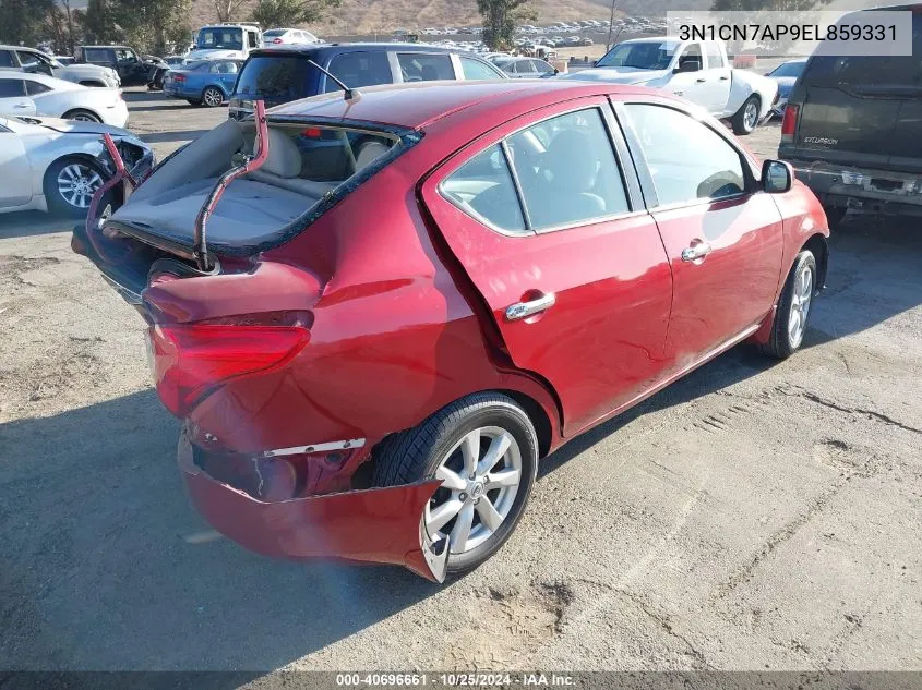 2014 Nissan Versa 1.6 Sv VIN: 3N1CN7AP9EL859331 Lot: 40696661