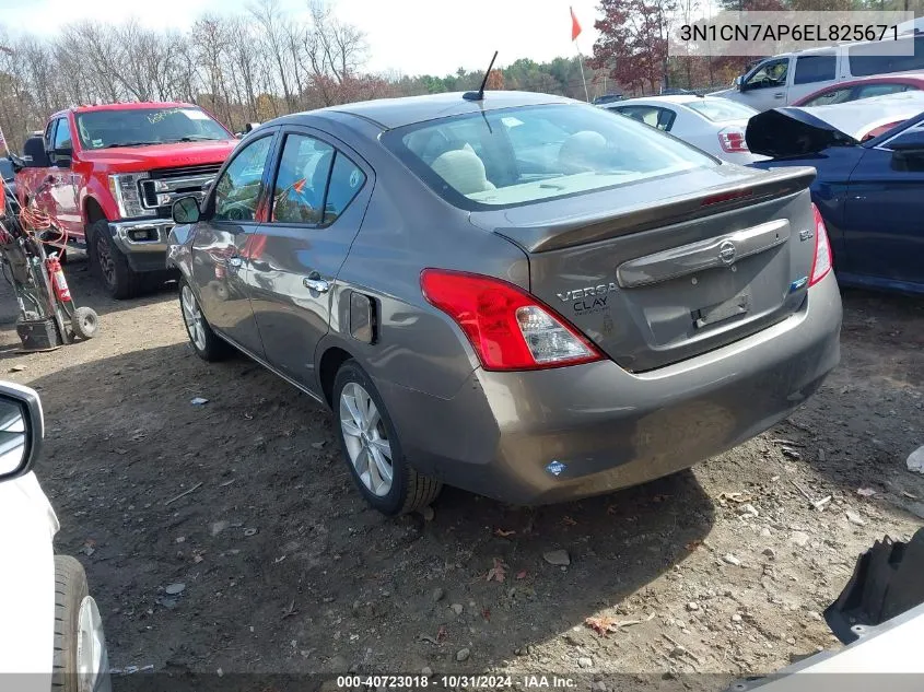 2014 Nissan Versa 1.6 Sl VIN: 3N1CN7AP6EL825671 Lot: 40723018