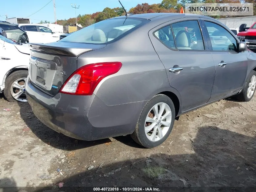 2014 Nissan Versa 1.6 Sl VIN: 3N1CN7AP6EL825671 Lot: 40723018