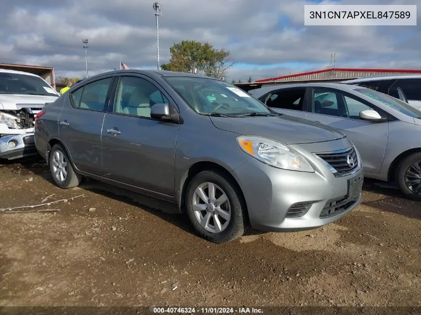 2014 Nissan Versa 1.6 Sv VIN: 3N1CN7APXEL847589 Lot: 40746324