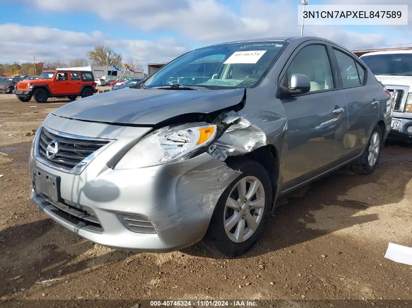 2014 Nissan Versa 1.6 Sv VIN: 3N1CN7APXEL847589 Lot: 40746324