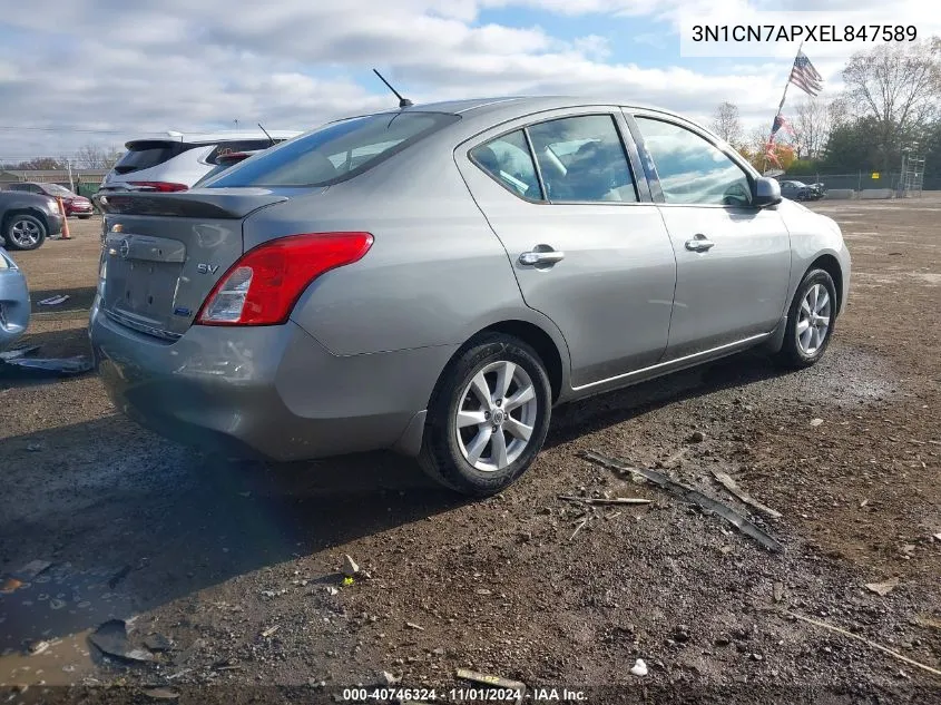 2014 Nissan Versa 1.6 Sv VIN: 3N1CN7APXEL847589 Lot: 40746324