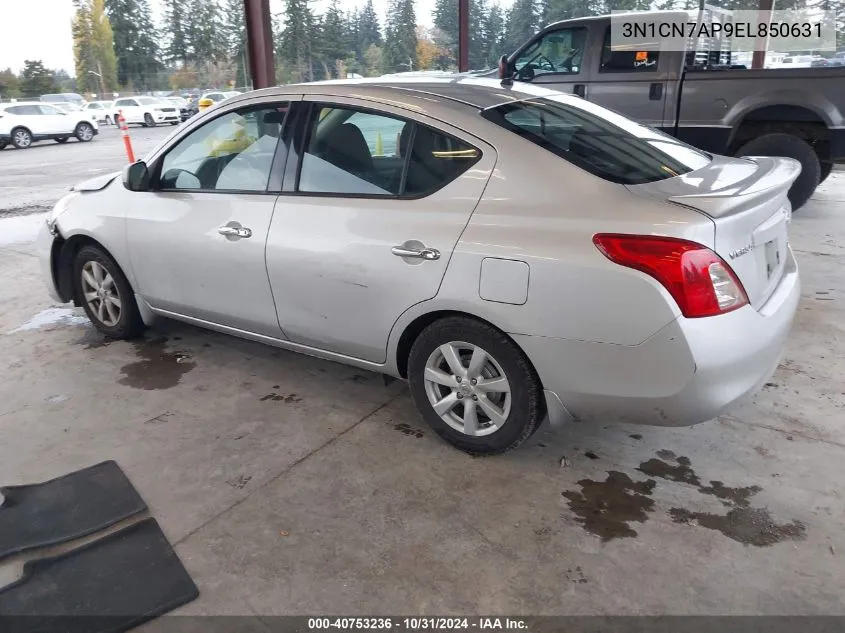 2014 Nissan Versa 1.6 Sv VIN: 3N1CN7AP9EL850631 Lot: 40753236