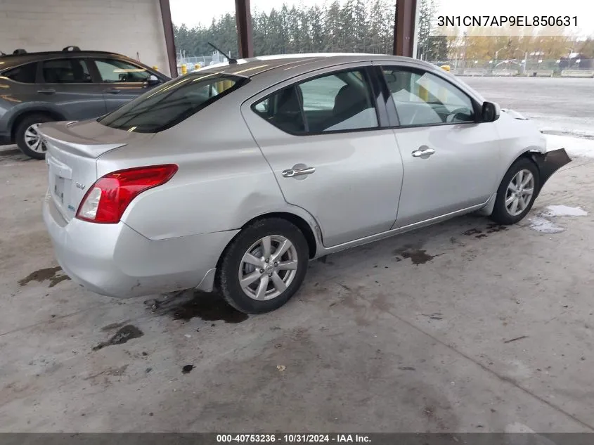 2014 Nissan Versa 1.6 Sv VIN: 3N1CN7AP9EL850631 Lot: 40753236