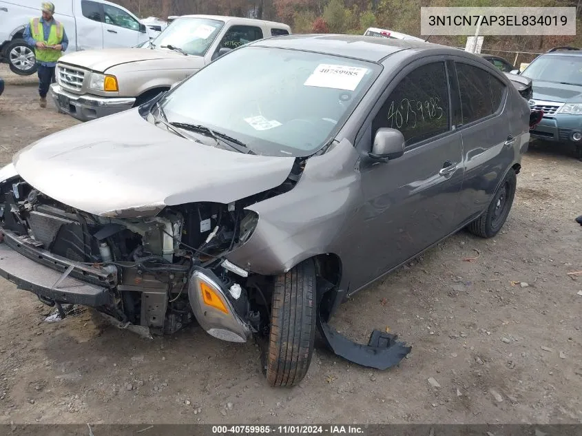 3N1CN7AP3EL834019 2014 Nissan Versa 1.6 Sv