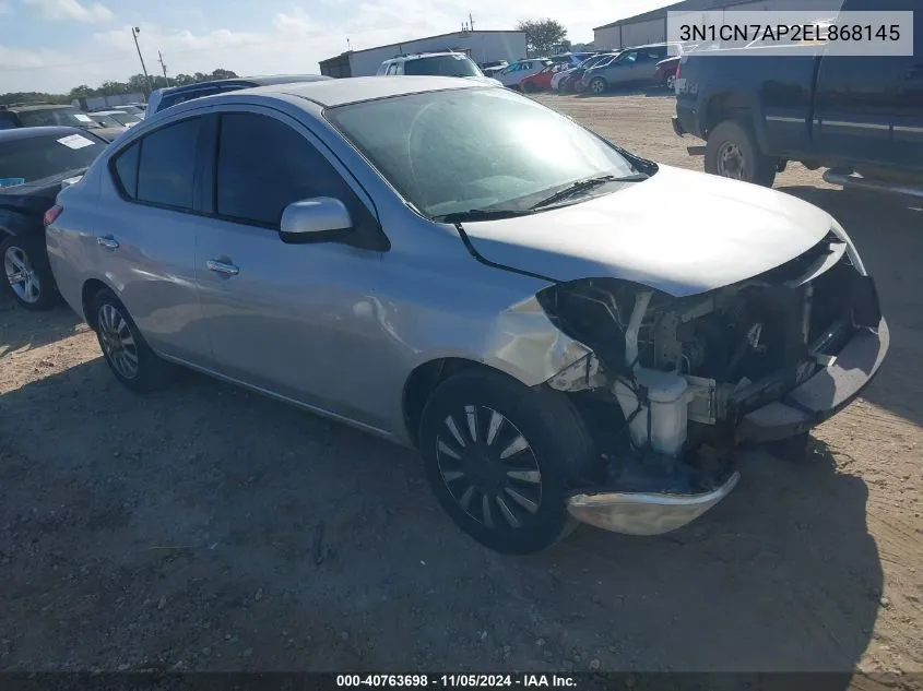 2014 Nissan Versa 1.6 Sv VIN: 3N1CN7AP2EL868145 Lot: 40763698