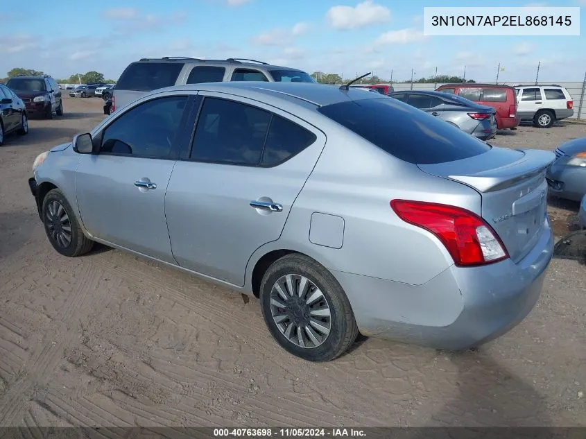 2014 Nissan Versa 1.6 Sv VIN: 3N1CN7AP2EL868145 Lot: 40763698