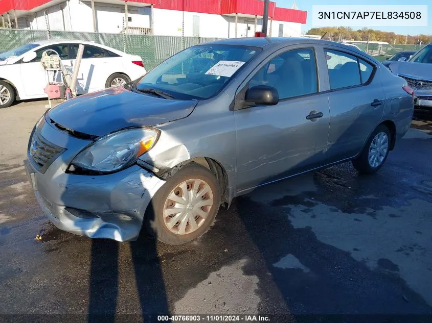 2014 Nissan Versa 1.6 S VIN: 3N1CN7AP7EL834508 Lot: 40766903