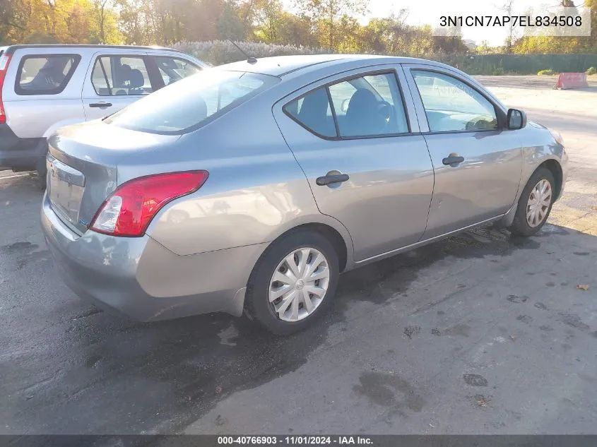 2014 Nissan Versa 1.6 S VIN: 3N1CN7AP7EL834508 Lot: 40766903