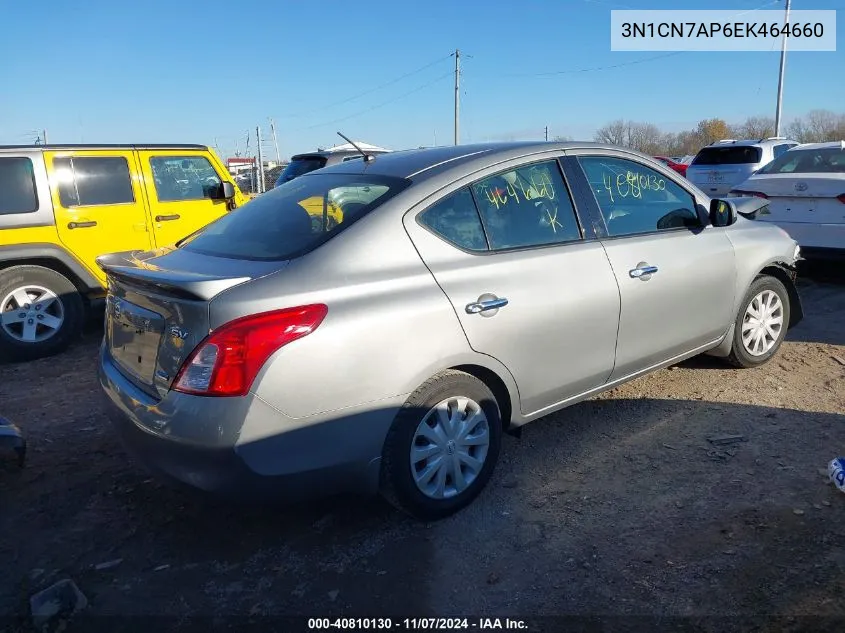 2014 Nissan Versa 1.6 S/1.6 S+/1.6 Sl/1.6 Sv VIN: 3N1CN7AP6EK464660 Lot: 40810130