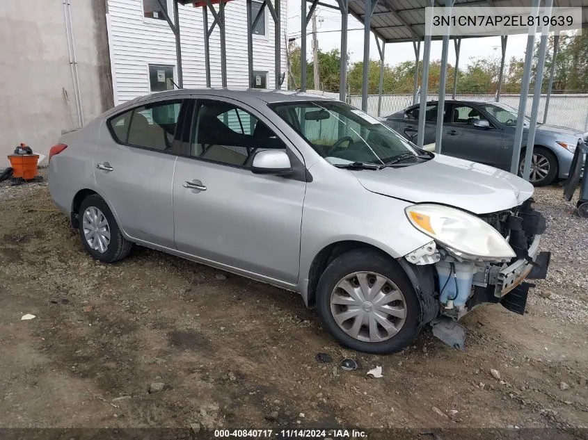 3N1CN7AP2EL819639 2014 Nissan Versa 1.6 Sv