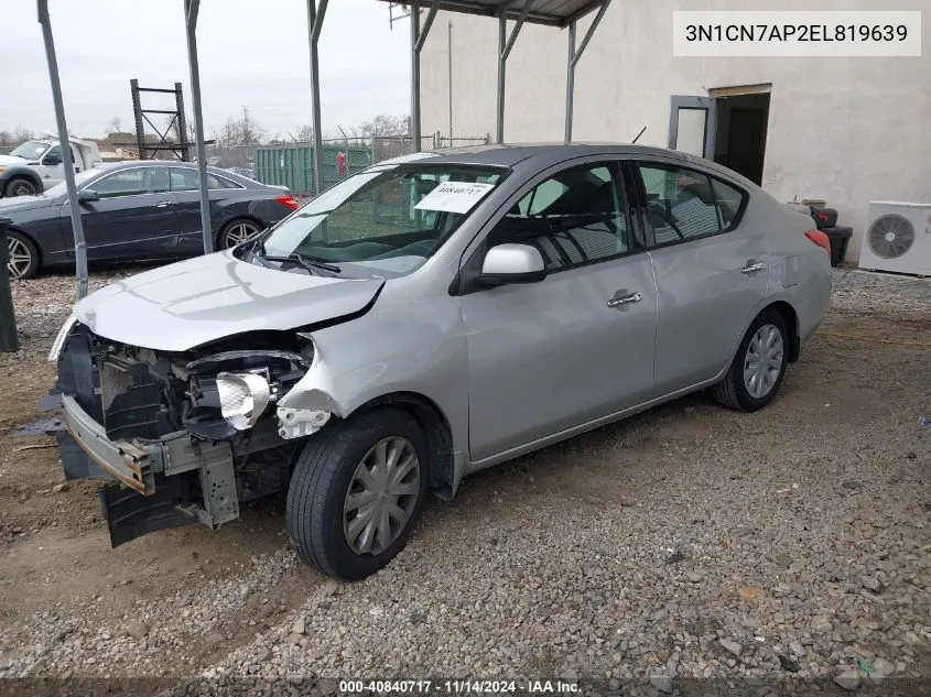 3N1CN7AP2EL819639 2014 Nissan Versa 1.6 Sv