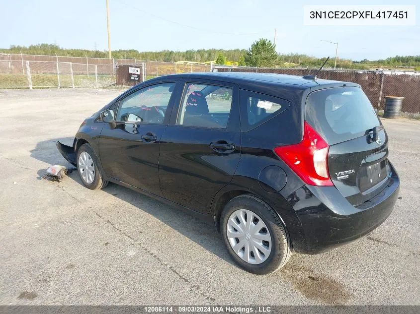 3N1CE2CPXFL417451 2015 Nissan Versa Note