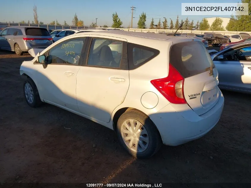 2015 Nissan Versa Note VIN: 3N1CE2CP2FL407142 Lot: 12091777