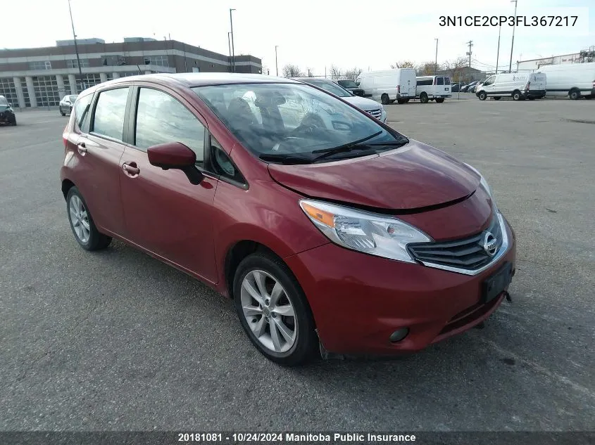 2015 Nissan Versa Note S VIN: 3N1CE2CP3FL367217 Lot: 20181081