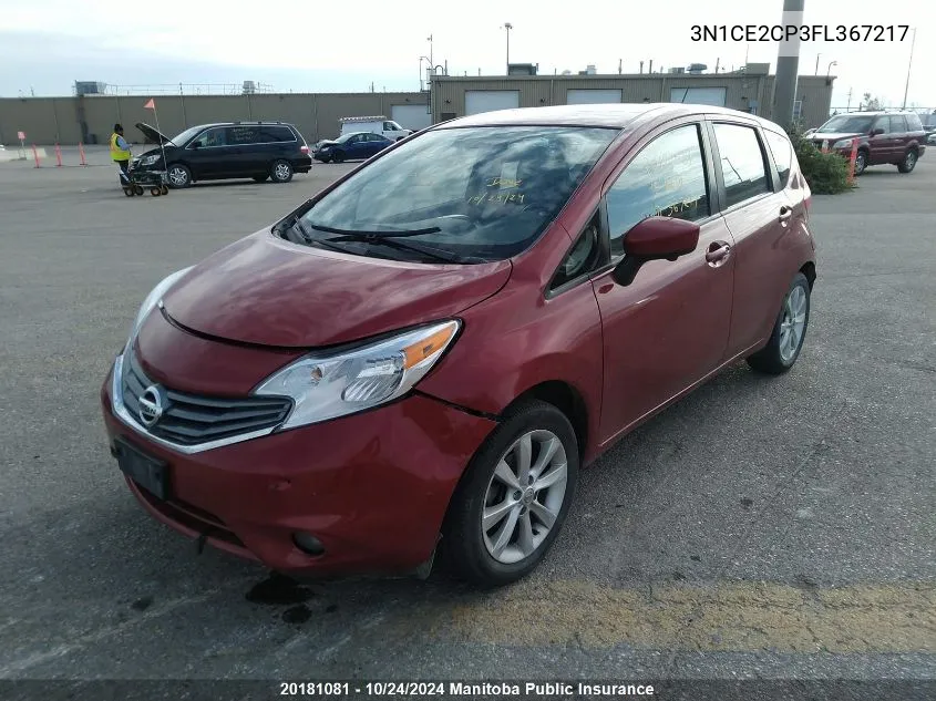 2015 Nissan Versa Note S VIN: 3N1CE2CP3FL367217 Lot: 20181081