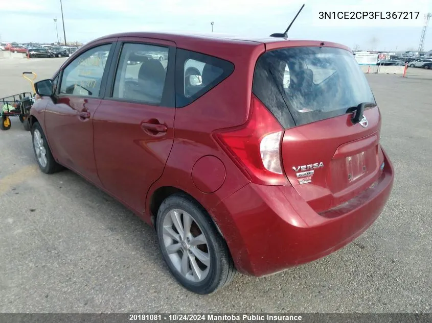 3N1CE2CP3FL367217 2015 Nissan Versa Note S