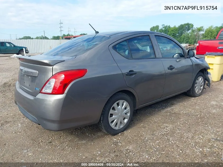 3N1CN7AP9FL915754 2015 Nissan Versa 1.6 S+