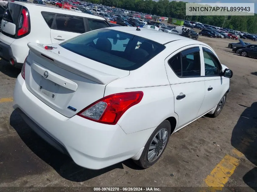 2015 Nissan Versa 1.6 S+ VIN: 3N1CN7AP7FL899943 Lot: 39762270