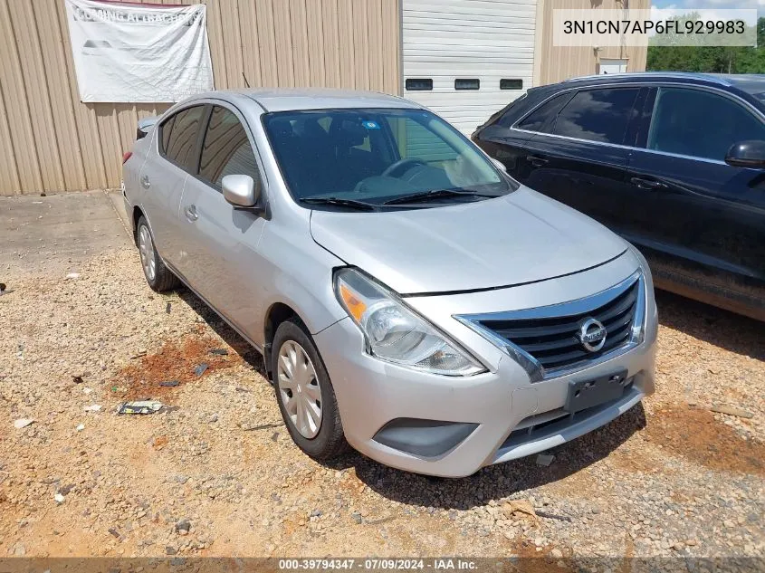 2015 Nissan Versa 1.6 Sv VIN: 3N1CN7AP6FL929983 Lot: 39794347