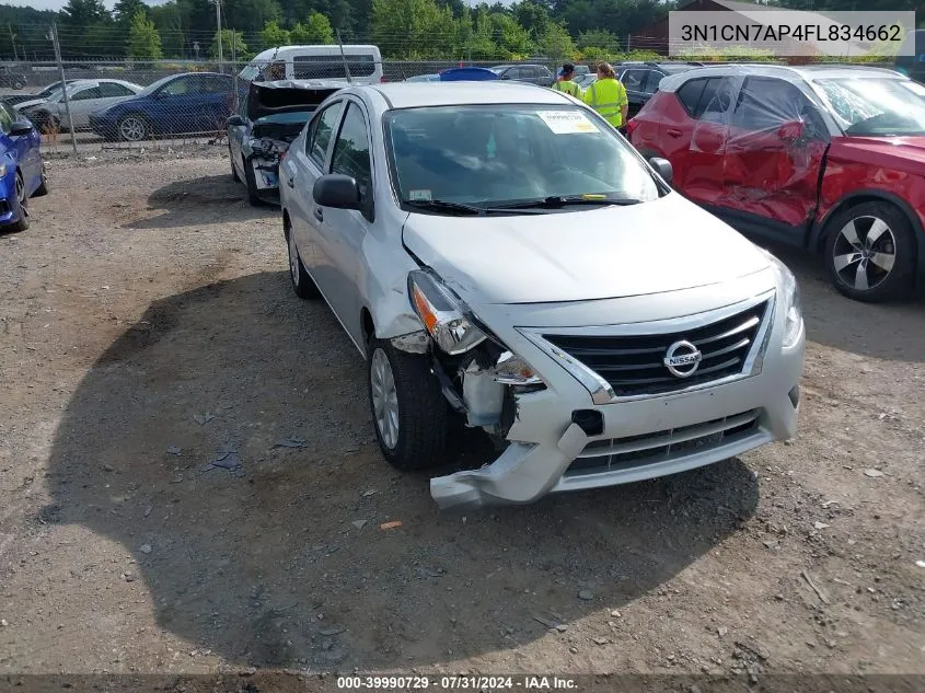 2015 Nissan Versa 1.6 S+ VIN: 3N1CN7AP4FL834662 Lot: 39990729