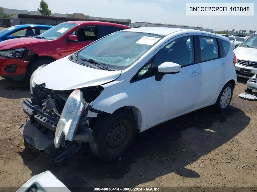 2015 Nissan Versa Note S Plus VIN: 3N1CE2CP0FL403848 Lot: 40038414