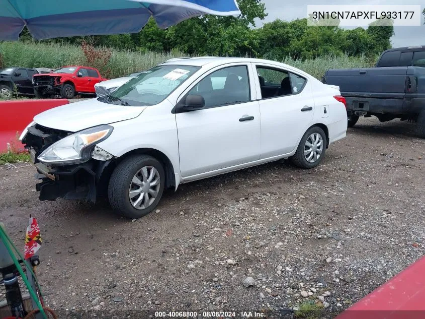 2015 Nissan Versa 1.6 S+ VIN: 3N1CN7APXFL933177 Lot: 40068800