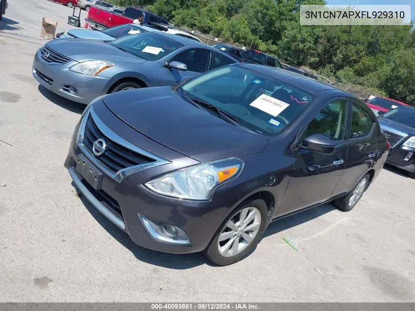 2015 Nissan Versa 1.6 Sl VIN: 3N1CN7APXFL929310 Lot: 40093881