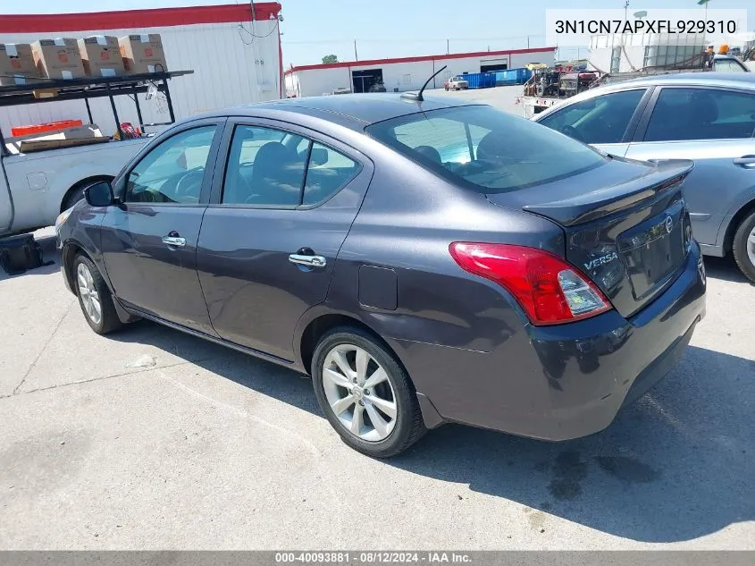 3N1CN7APXFL929310 2015 Nissan Versa 1.6 Sl