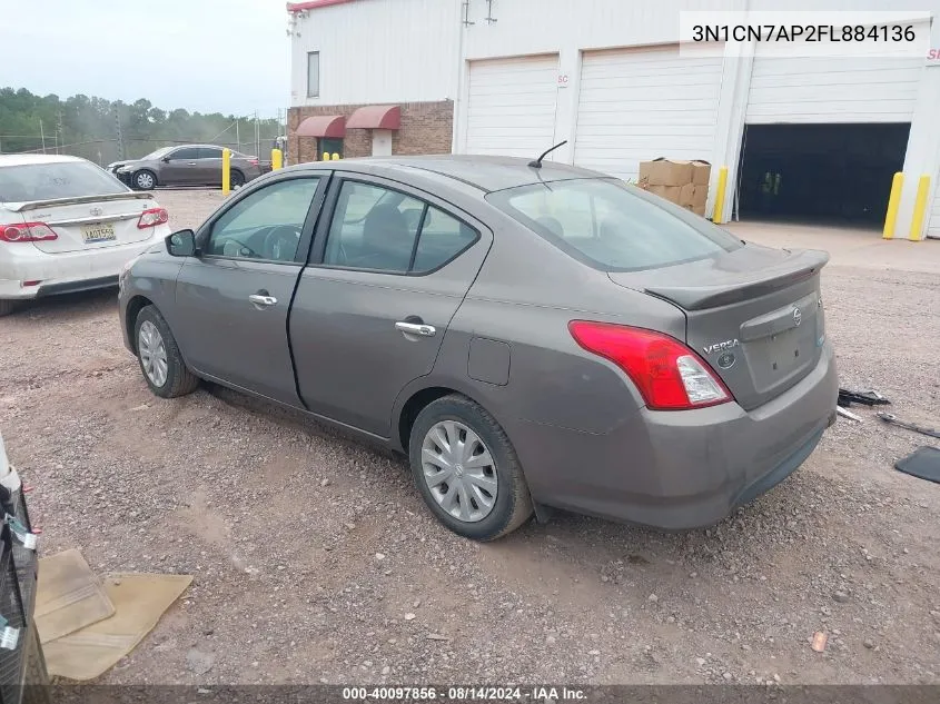 3N1CN7AP2FL884136 2015 Nissan Versa 1.6 Sv