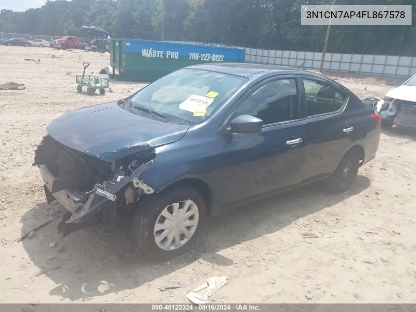 3N1CN7AP4FL867578 2015 Nissan Versa 1.6 Sv