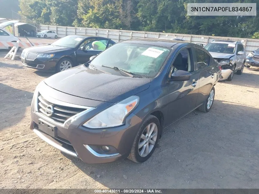 3N1CN7AP0FL834867 2015 Nissan Versa S/S Plus/Sv/Sl