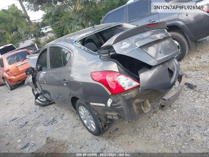 2015 Nissan Versa S/S Plus/Sv/Sl VIN: 3N1CN7AP9FL926169 Lot: 40143859