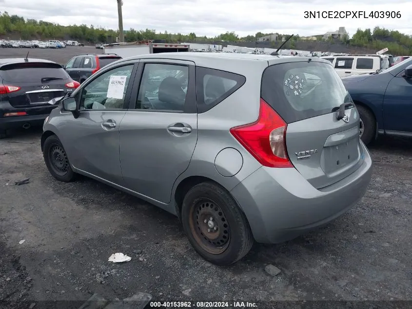 2015 Nissan Versa Note S (Sr)/S Plus/Sl/Sr/Sv VIN: 3N1CE2CPXFL403906 Lot: 40153962