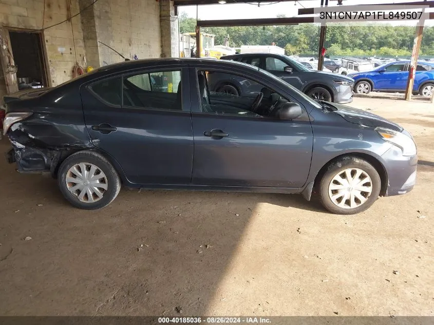 2015 Nissan Versa 1.6 S+ VIN: 3N1CN7AP1FL849507 Lot: 40185036