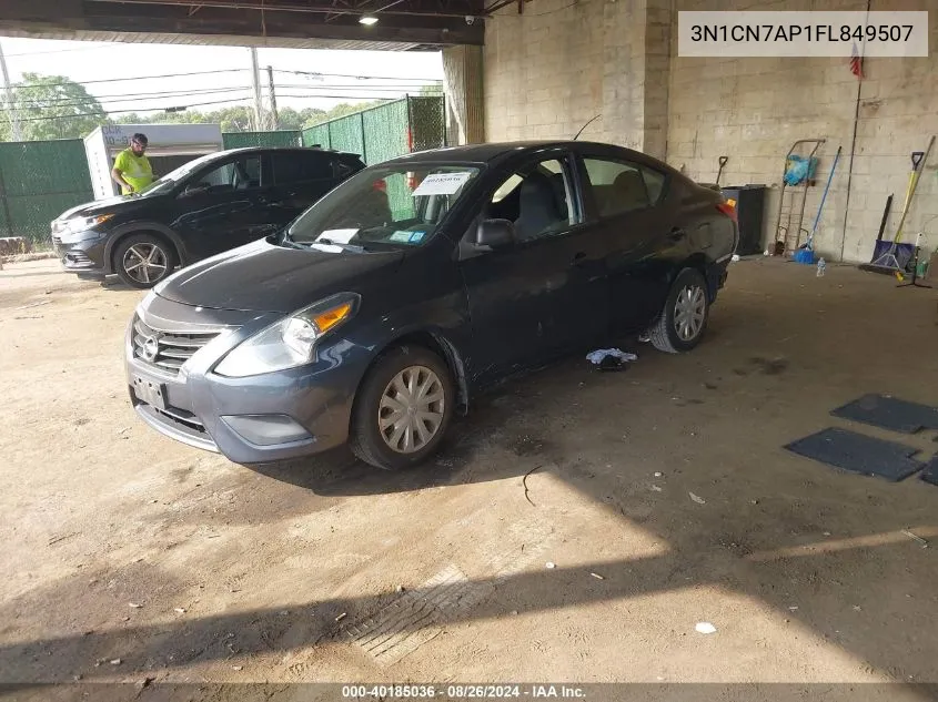 2015 Nissan Versa 1.6 S+ VIN: 3N1CN7AP1FL849507 Lot: 40185036