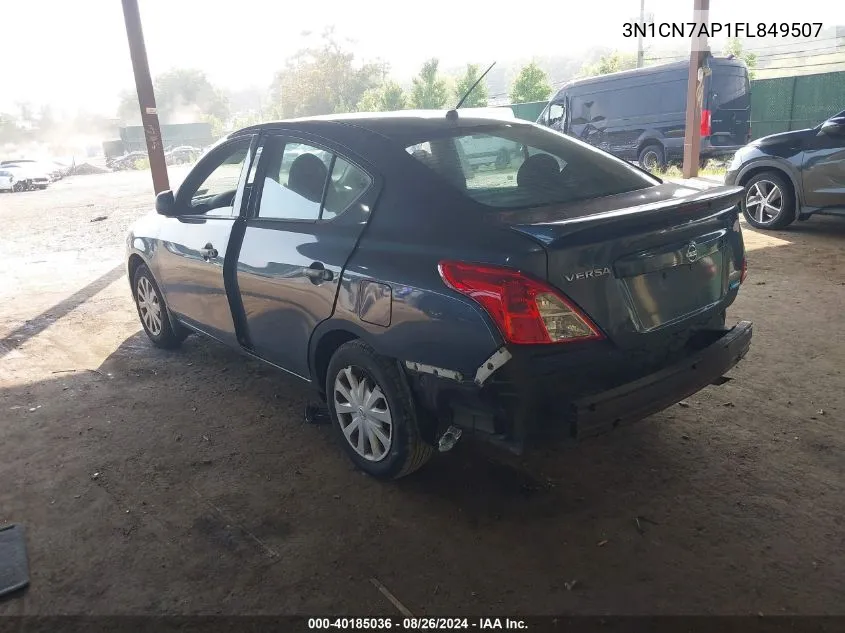 2015 Nissan Versa 1.6 S+ VIN: 3N1CN7AP1FL849507 Lot: 40185036