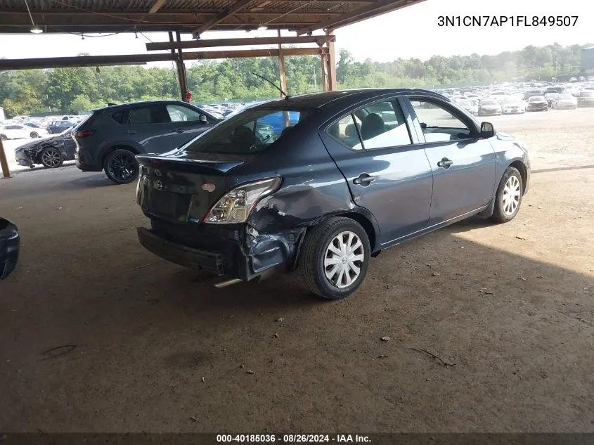 3N1CN7AP1FL849507 2015 Nissan Versa 1.6 S+