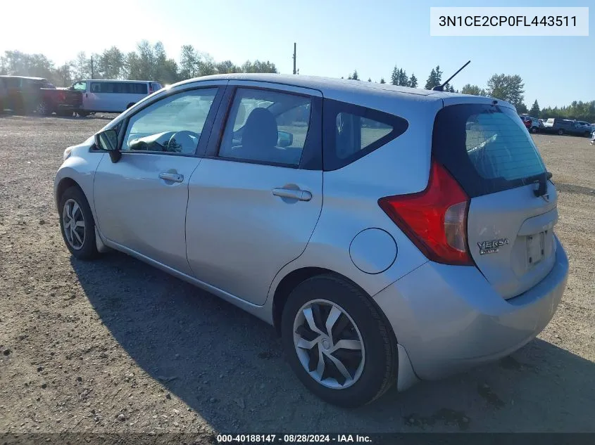 3N1CE2CP0FL443511 2015 Nissan Versa Note S Plus