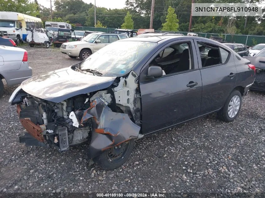 2015 Nissan Versa 1.6 S VIN: 3N1CN7AP8FL910948 Lot: 40189180