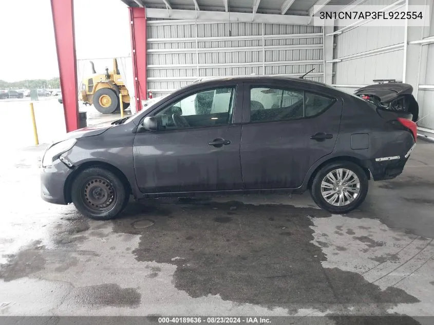 2015 Nissan Versa 1.6 S+ VIN: 3N1CN7AP3FL922554 Lot: 40189636