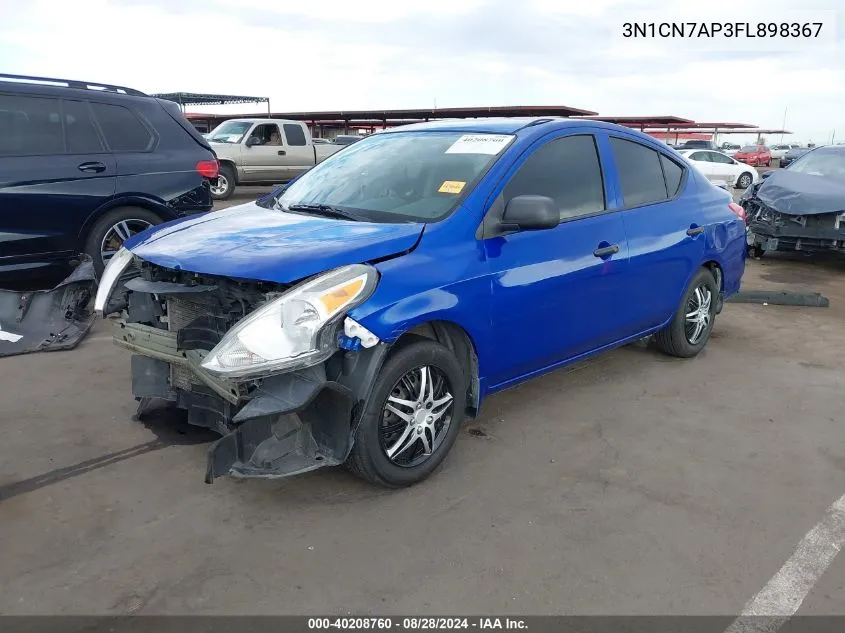 2015 Nissan Versa 1.6 S+ VIN: 3N1CN7AP3FL898367 Lot: 40208760